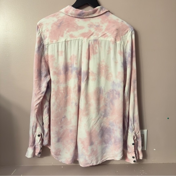 Torrid Lizzie Rayon Twill Button-Up Long Sleeve Shirt Pink Women Size 1X - Picture 10 of 10